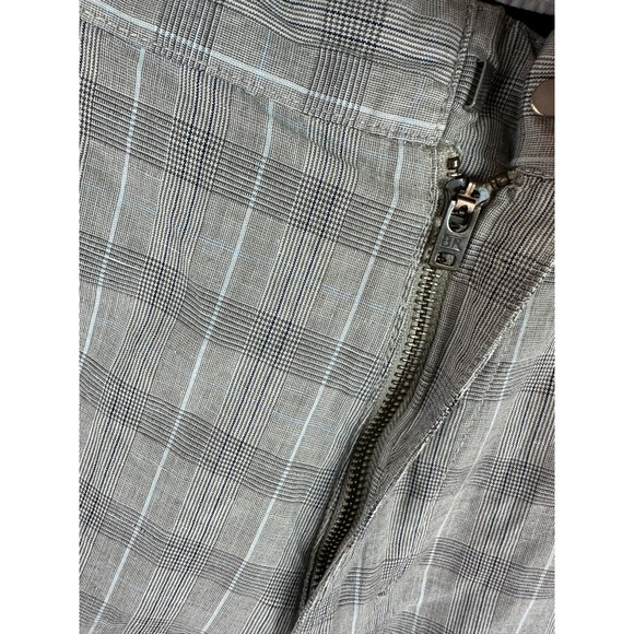 Banana Republic Linen Blend Gray Casual Chino Shorts Size 36 Plaid Men Golf - Picture 5 of 9